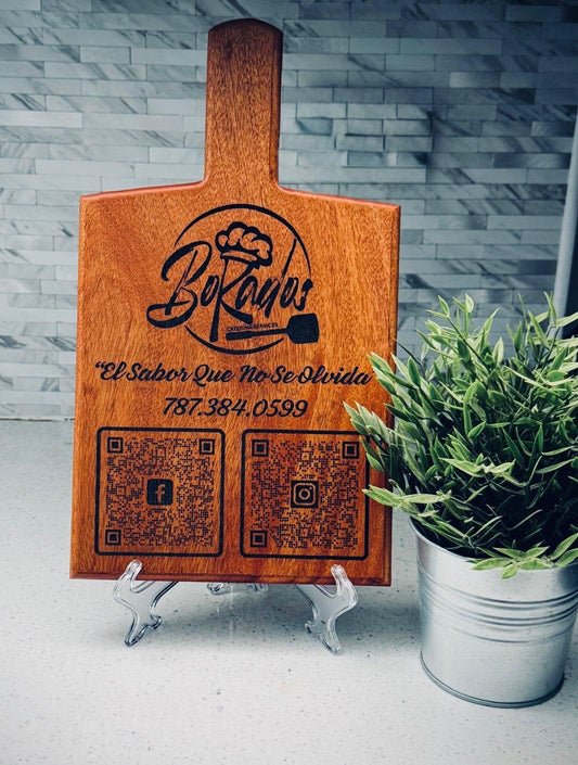 Tabla de Madera Promocional Personalizada con QR